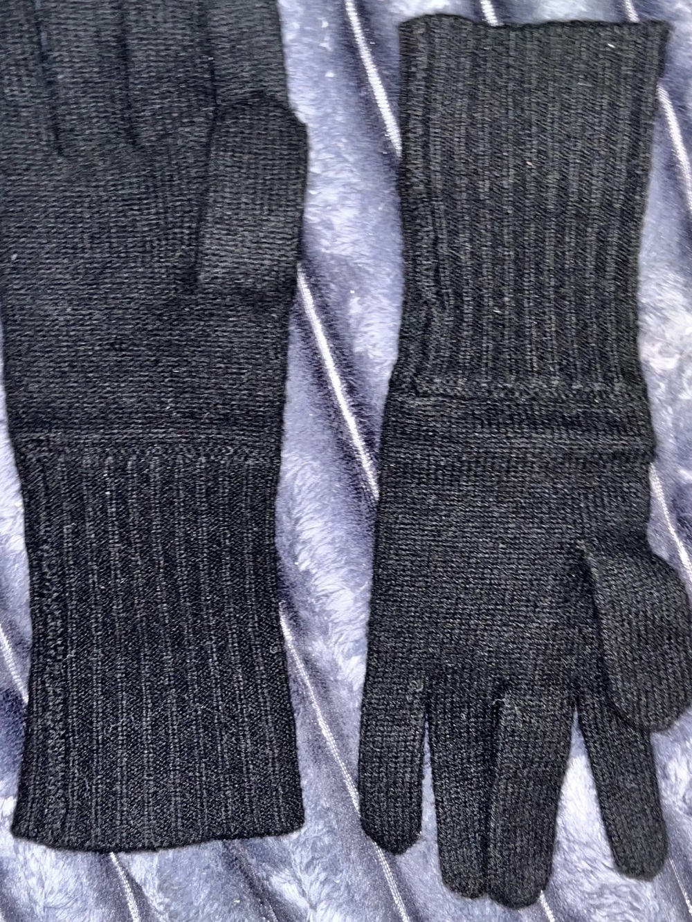 Black Ribbed cashmere Uniqlo Cuff Men's Knit Gloves nwot